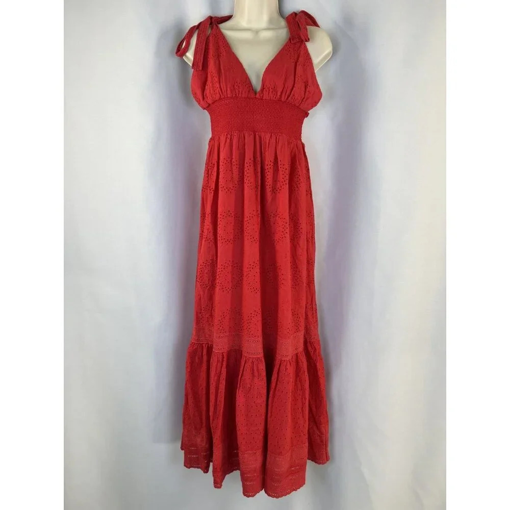 Alice + Olivia Levine Eyelet-Embroidered Linen Blend Maxi Dress $660 - Picture 3 of 13